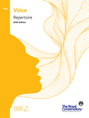 The Royal Conservatory of Music Prep Voice Repertoire 2025 Edition book cover with a yellow vocal design