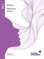 The Royal Conservatory of Music Level 3 Voice Repertoire 2025 Edition book cover with a purple vocal design