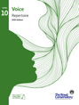 The Royal Conservatory of Music Level 10 Voice Repertoire 2025 Edition book cover with a green vocal design